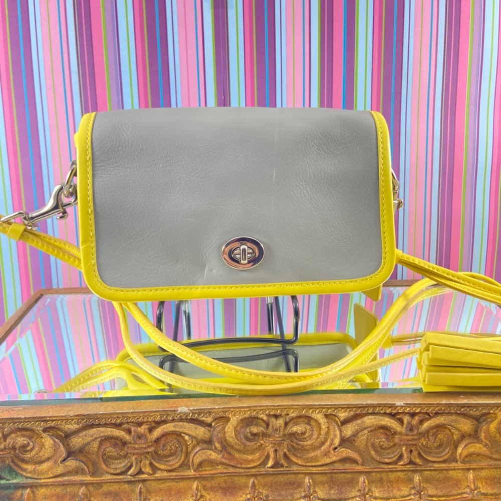 Coach Archive Collection. Grey and Yellow Leather